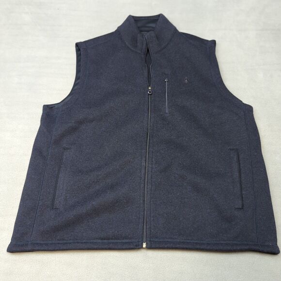 Polo Ralph Lauren Vest Mens 2XL XXL Navy Full Zip Performance Fleece Preppy Dad - Picture 1 of 8